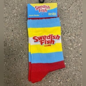 NWT Swedish Fish Cozy Socks - Yellow and Blue